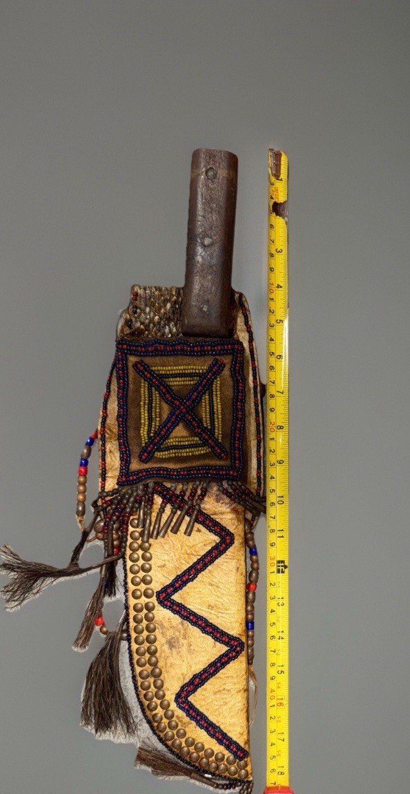 Vintage Native American Indian Leather Knife With Alligator Skin -pre-owned