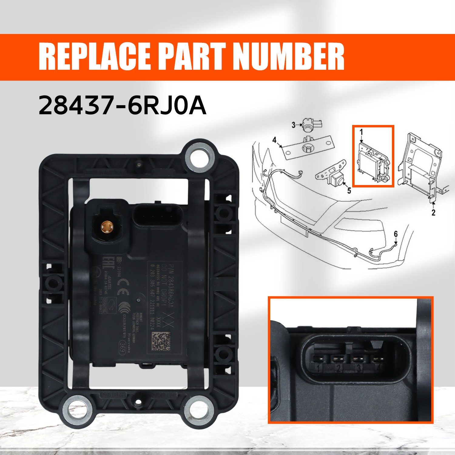 Front Distance Radar Sensor Fits for 21-24 Nissan Rogue 22-24 Nissan Pathfinder