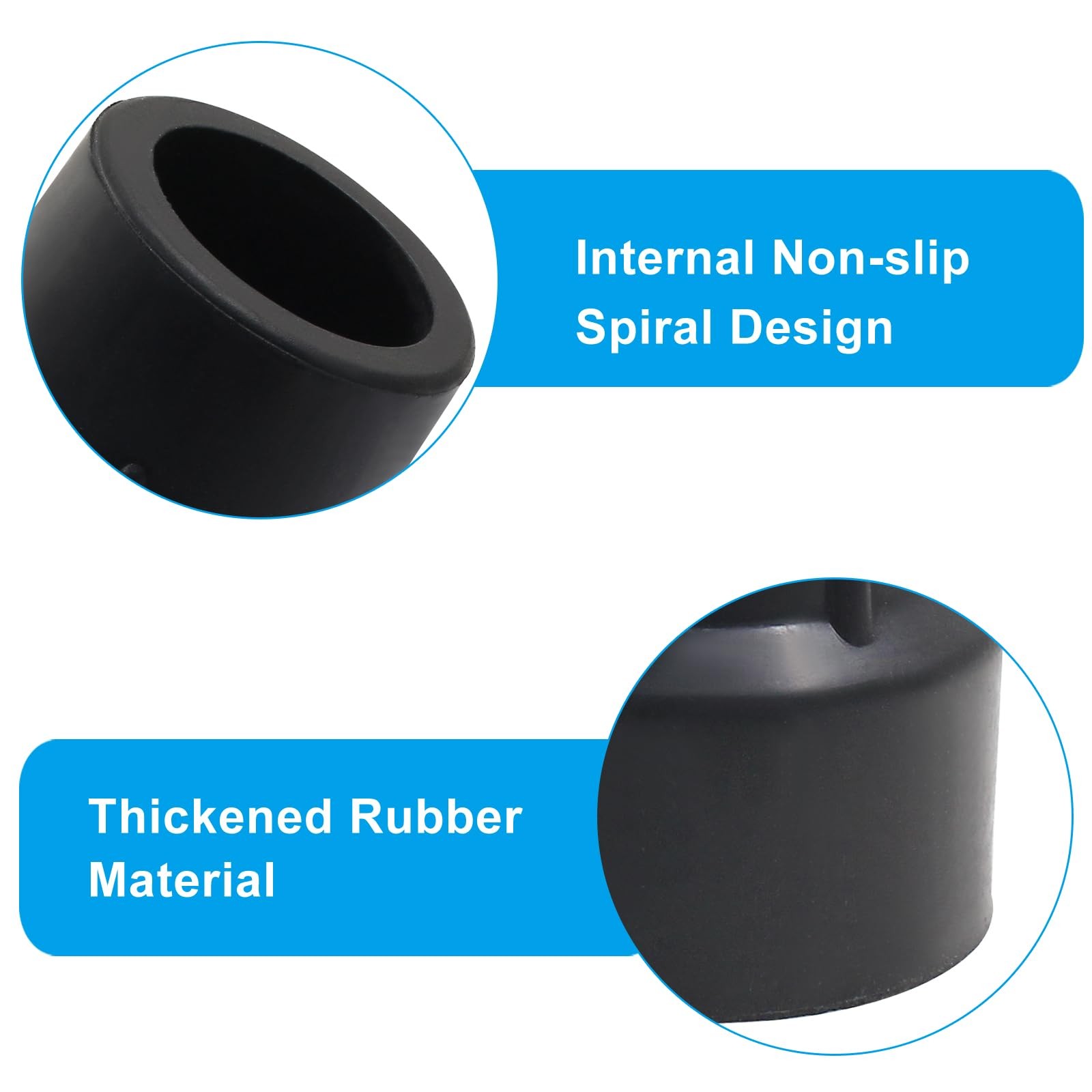 2 Pack Rubber Cane Tips 1 Inch - Thickened Heavy Duty Cane Tips - Replacement...