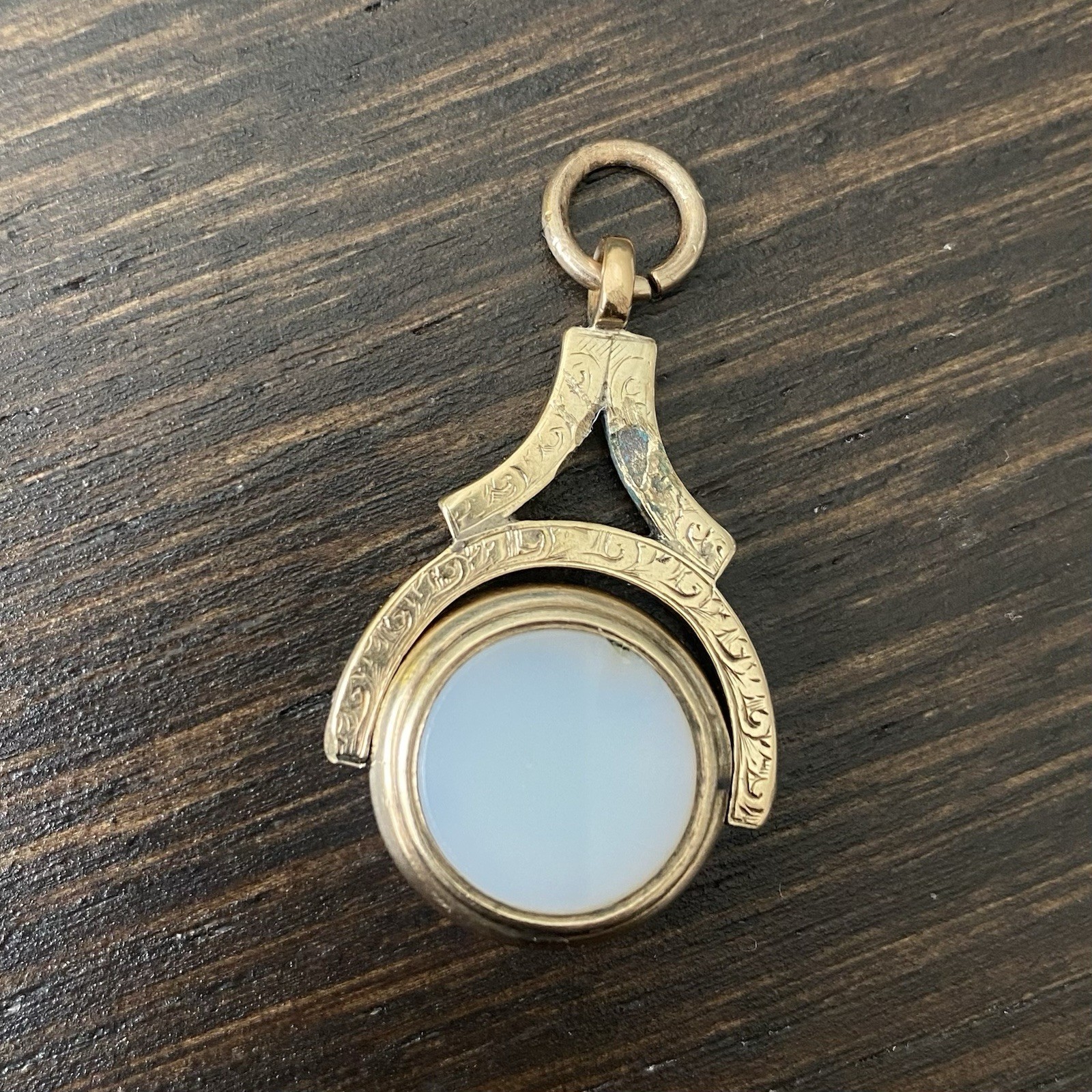 Antique Victorian Gold Filled? Bloodstone & Sardonyx Swivel Fob/Pendant *AS-IS*