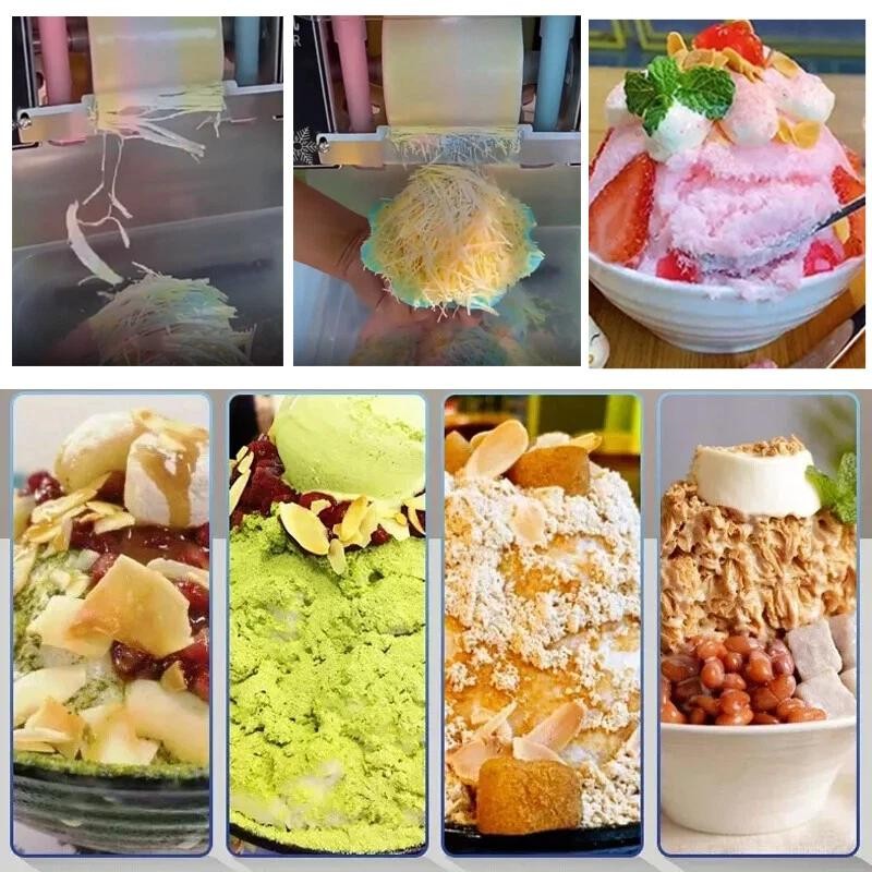 4Barrels Snowflake Ice Machine SnowCone Maker AirCooling System SmartTouchScreen