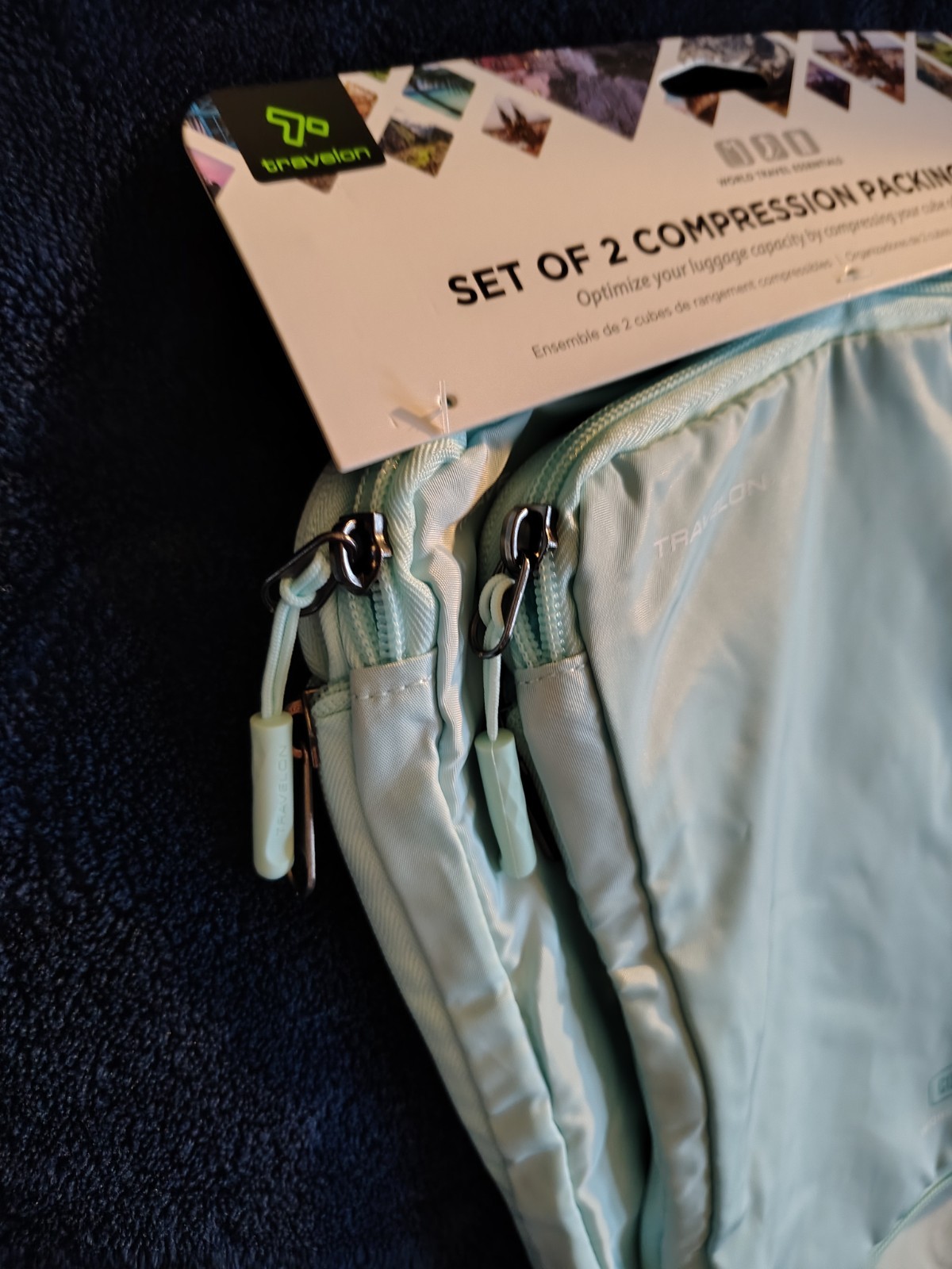 Travelon Packing Cubes with Compression (2 Pack) Small & Large