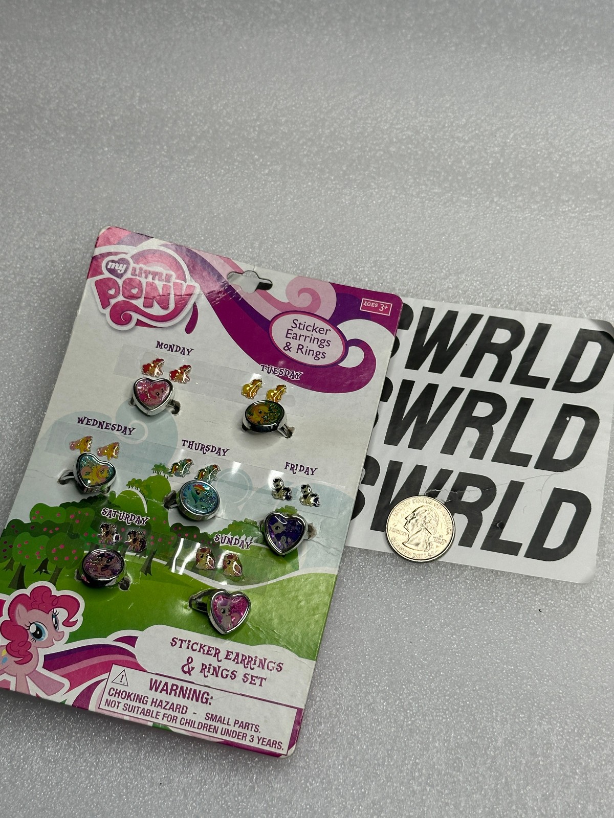 *USA SELLER* New My Little Pony Ring pair sticker earrings Set