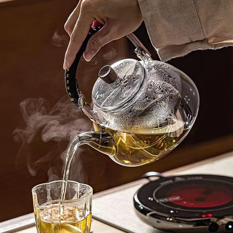 Japanese Style 950ml Glass Teapot with Removable Infuser Stovetop Safe Kettle