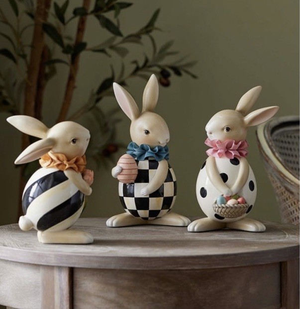 Mackenzie Childs Spring Fling Rabbit Trio