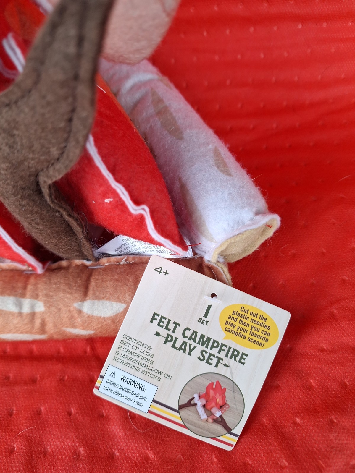 5 Piece Plush Pretend Campfire Smores Felt Play Set Kids Toys Play 2 Qty Lot