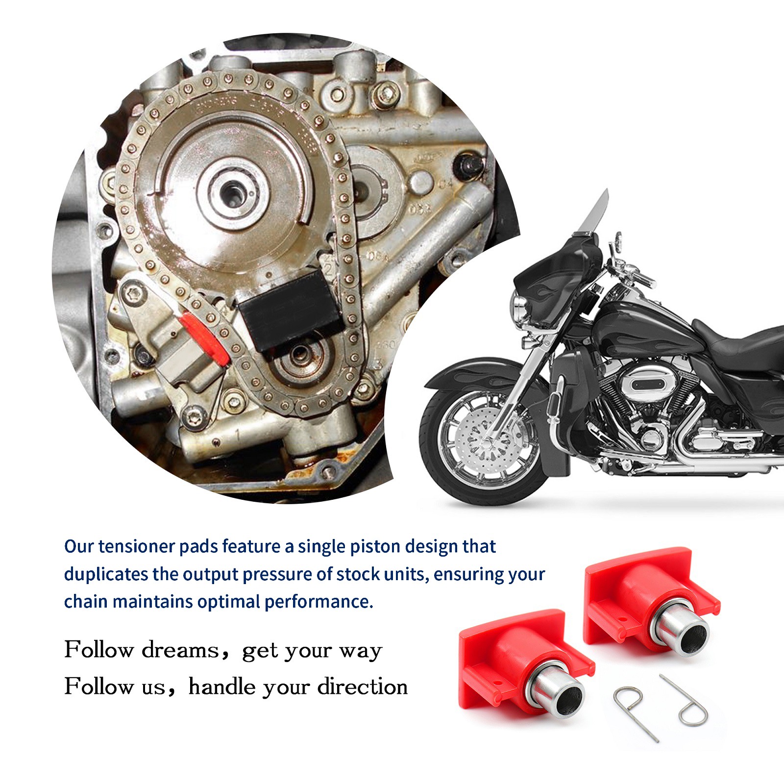 Hydraulic Cam Chain Tensioner Shoes for 2007-2017 Harley Twin Cam