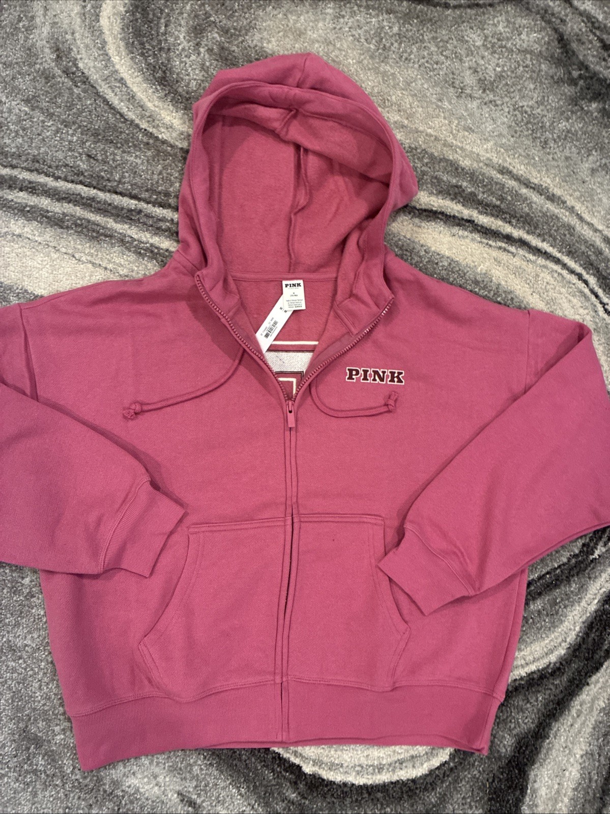 New Victoria’s Secret Pink Full Zip Hoodie (XXL) Drawstring P Logo NWT