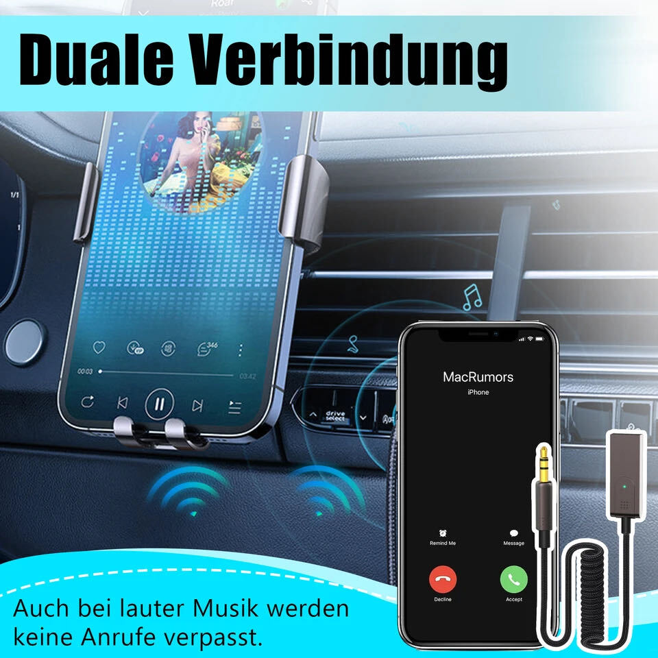 USA Aux to Bluetooth 5.1 Adapter 3.5mm Bluetooth Receiver Microphone for Car Lot