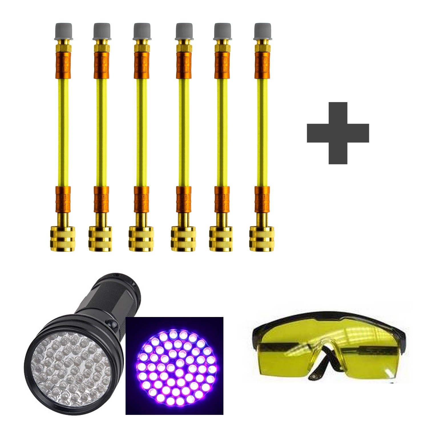 Leak Saver Direct Inject UV - 6 Pack - With UV Light & Glasses - HVAC Automotive