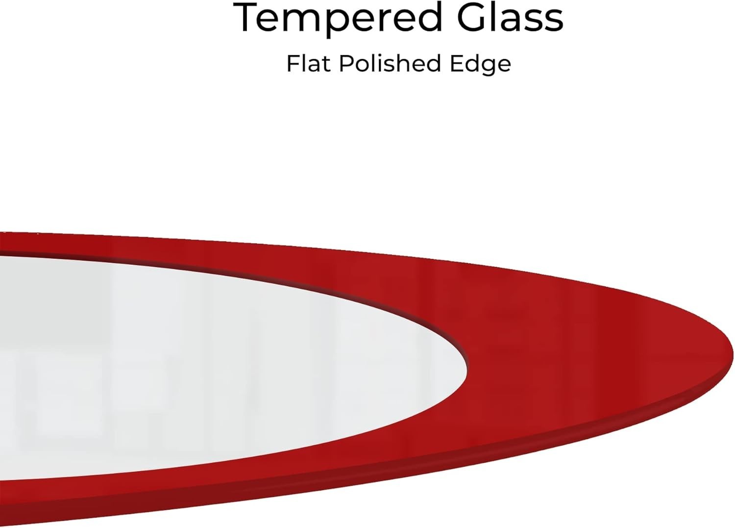 Red High Gloss Coffee Table 10mm Tempered Glass Flat, Top Oval Modern Base