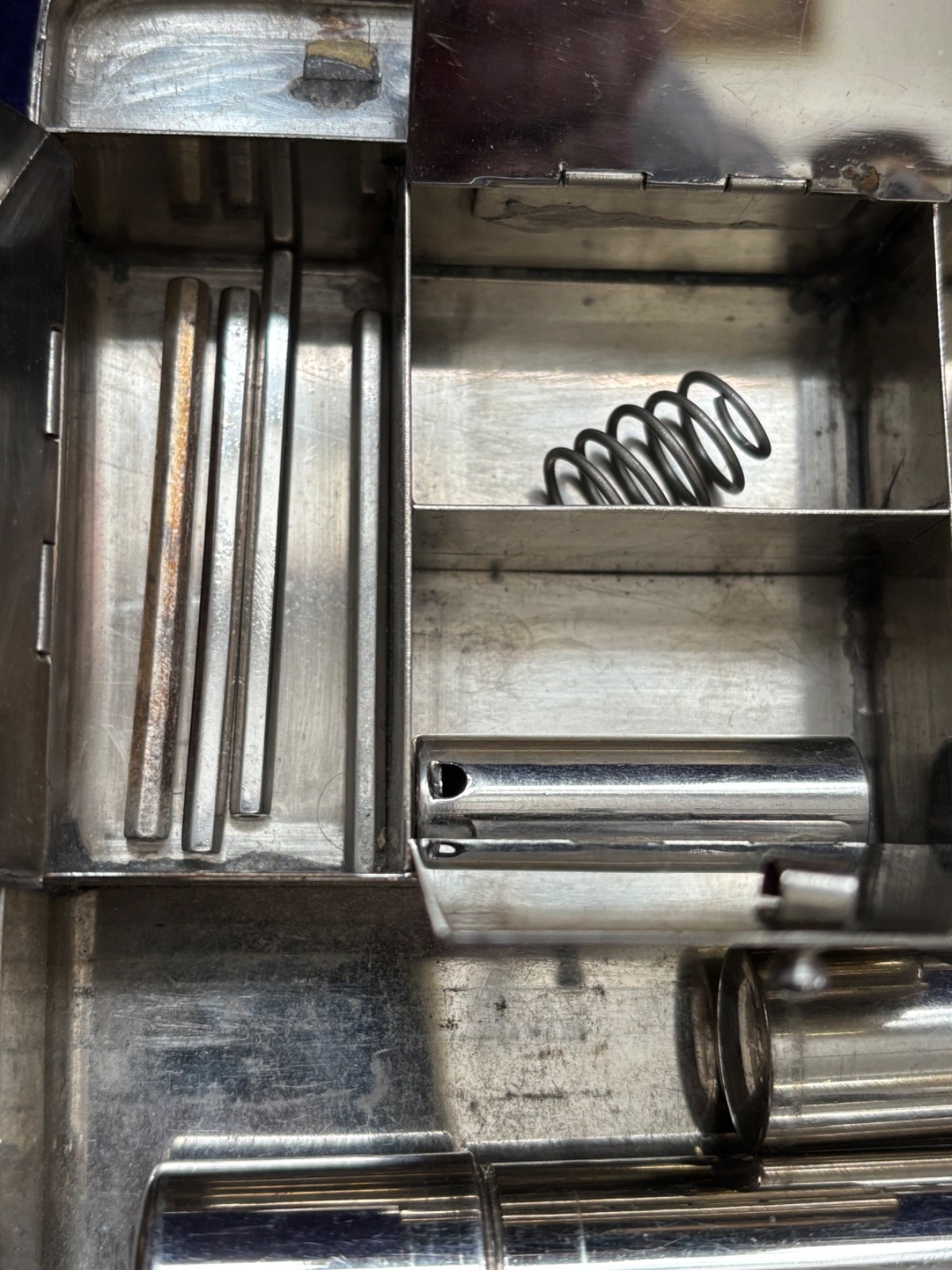 ANTIQUE VINTAGE ART DECO STEEL BOX ACUPUNCTURE KIT DISPLAY ONLY OLD ESTATE FIND