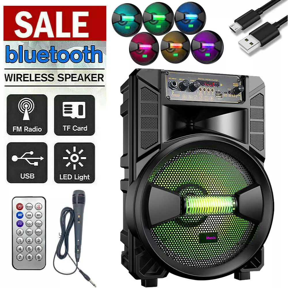 3000W Portable Bluetooth Speaker Sub Woofer Heavy Bass Sound System Party & Mic