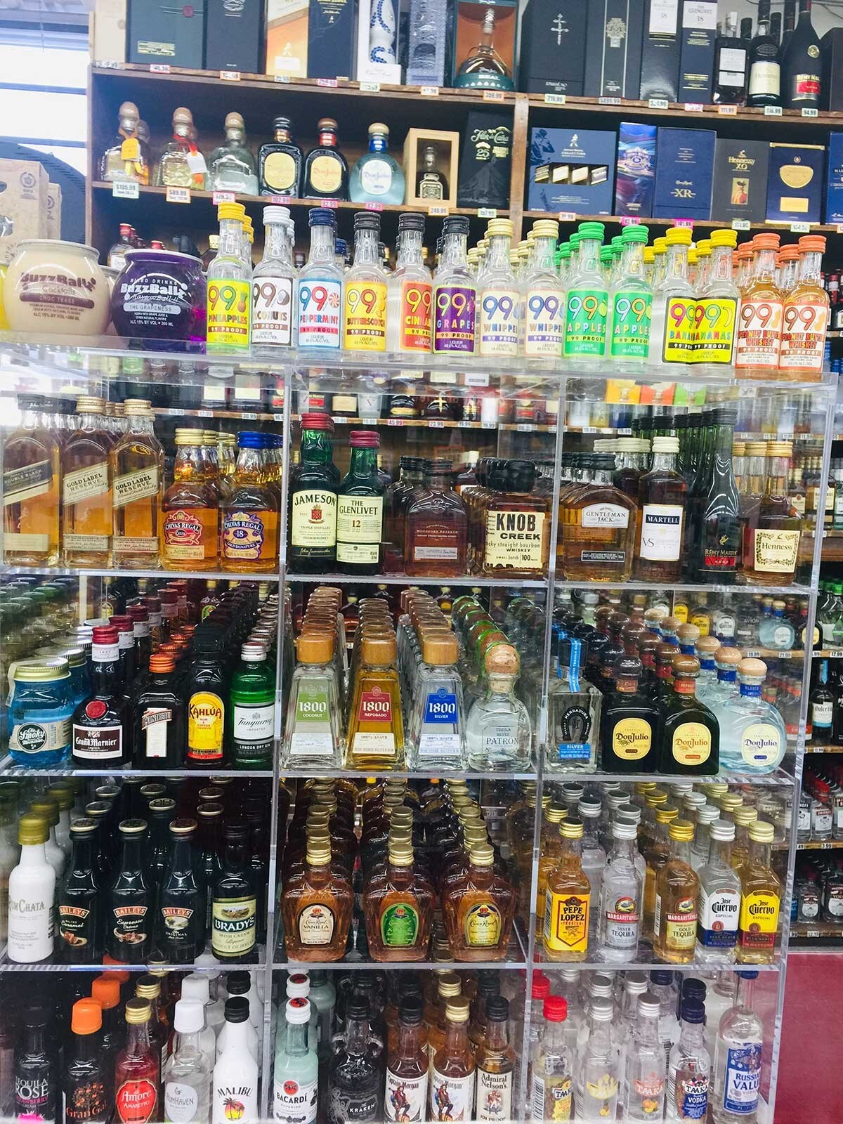 Commercial Retail Display Mini Sampler 50ml Liquor Shot Airplane Bottles rack