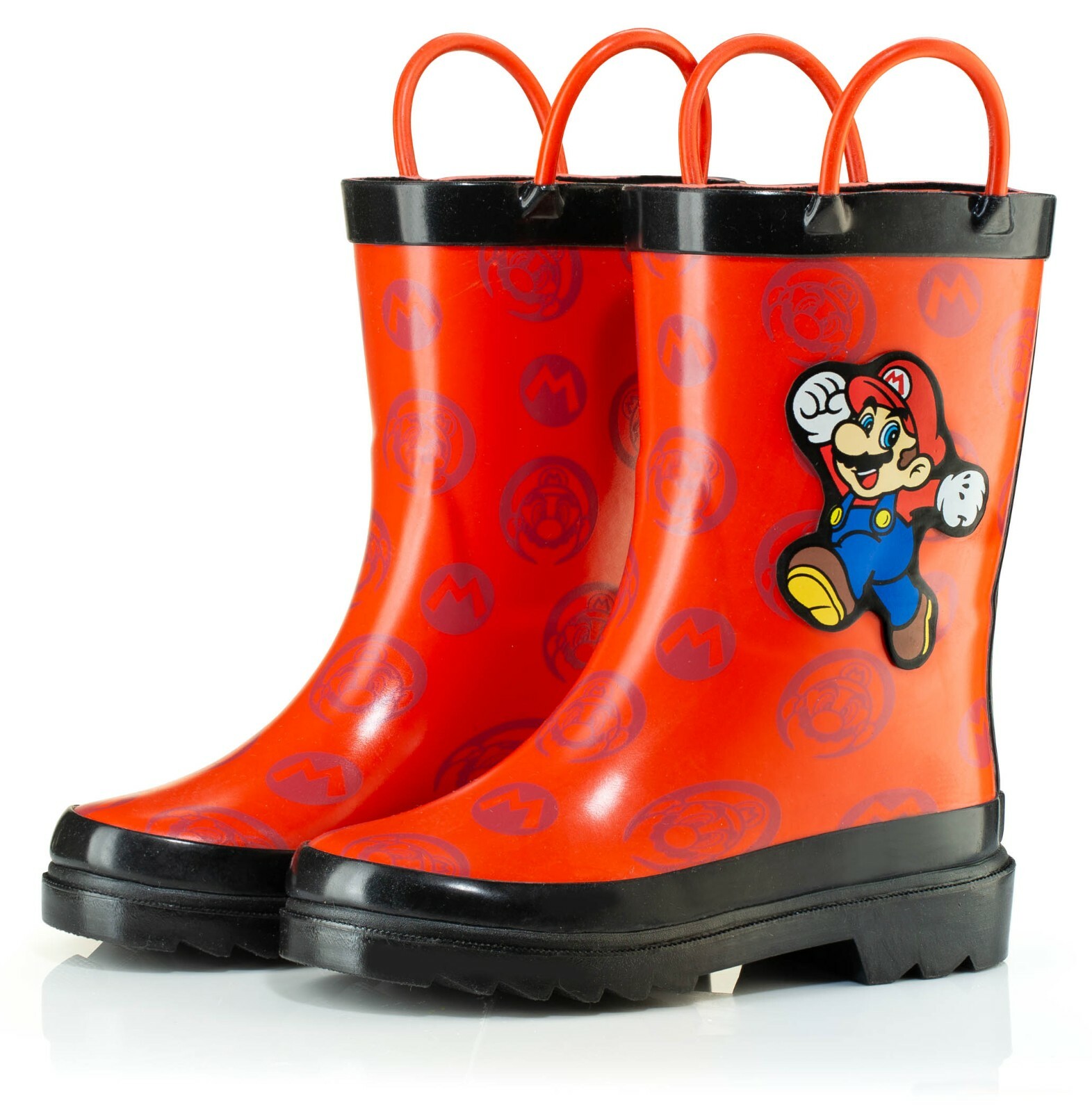 Nintendo Super Mario Boys Waterproof Easy-On Handles Rubber Rain Boots - Toddler