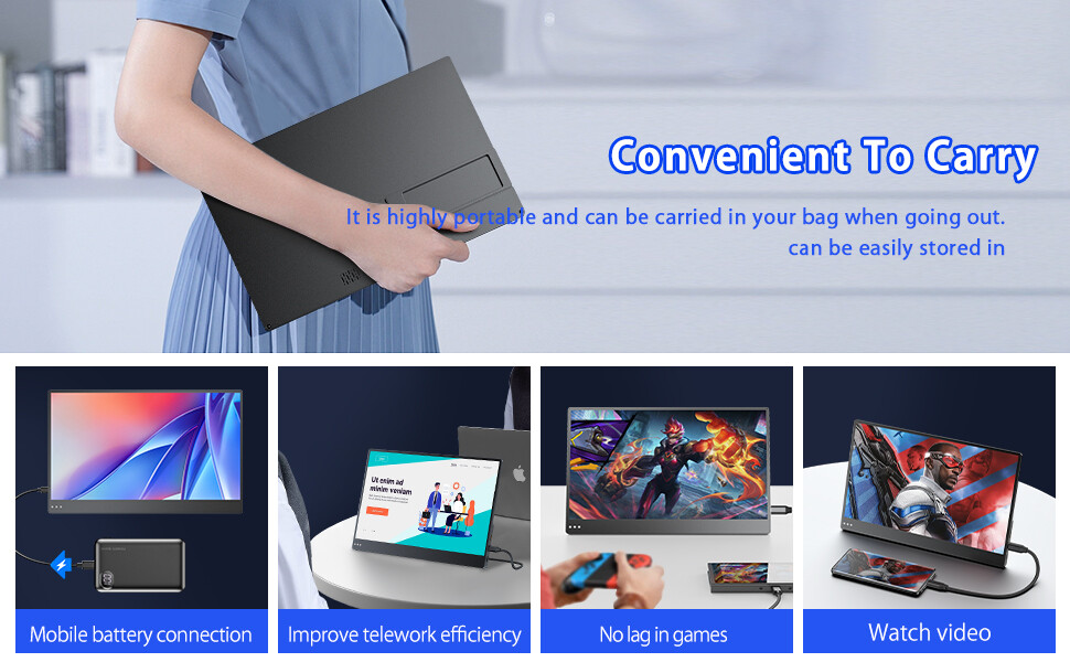 UPERFECT Portable Monitor 13.3" 4K 3840 x 2160 USB-C IPS Screen For Macbook NEW!