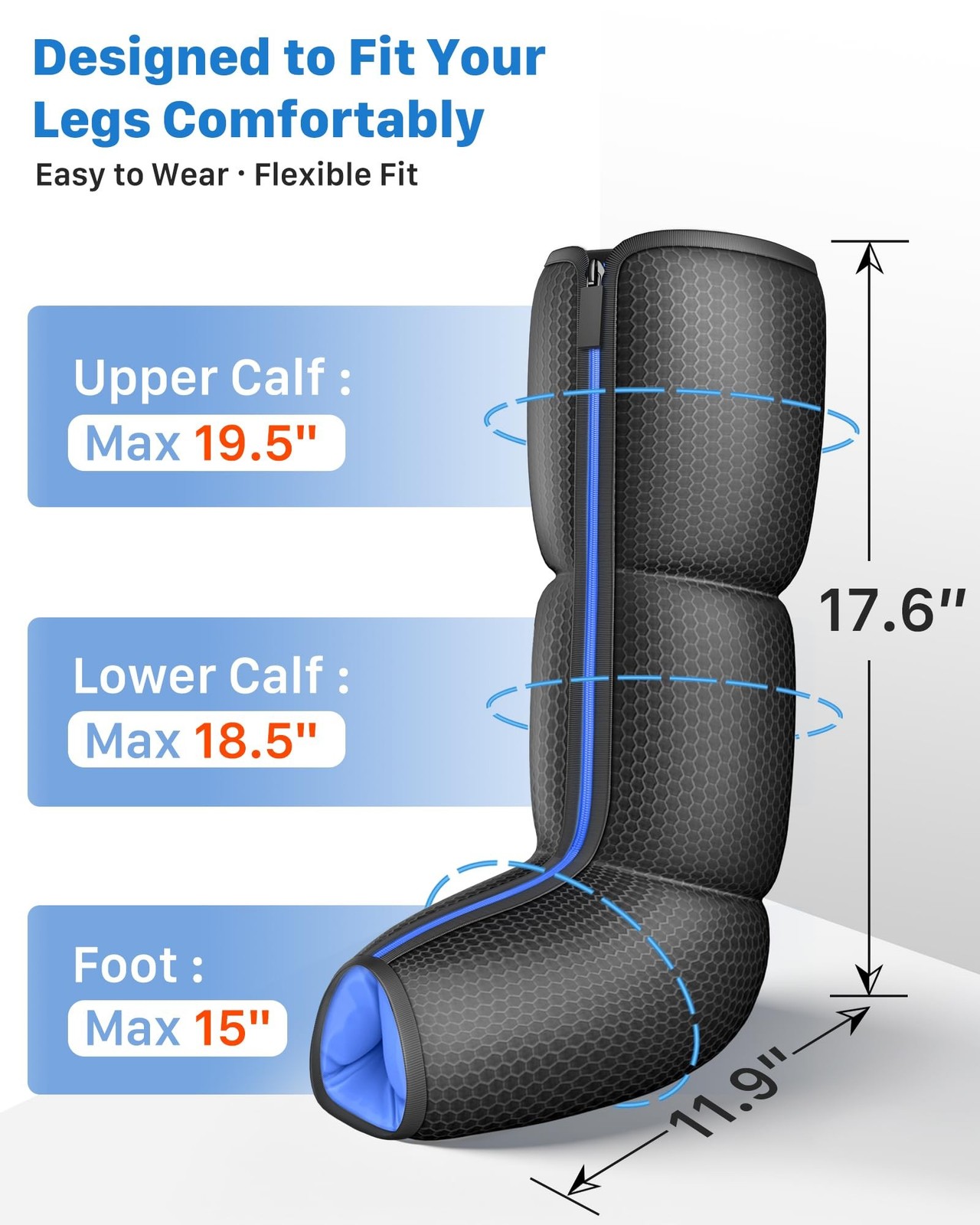 Air Compression Leg Massager with Heat : MUSUGY Sequential Foot and Calf Mass...