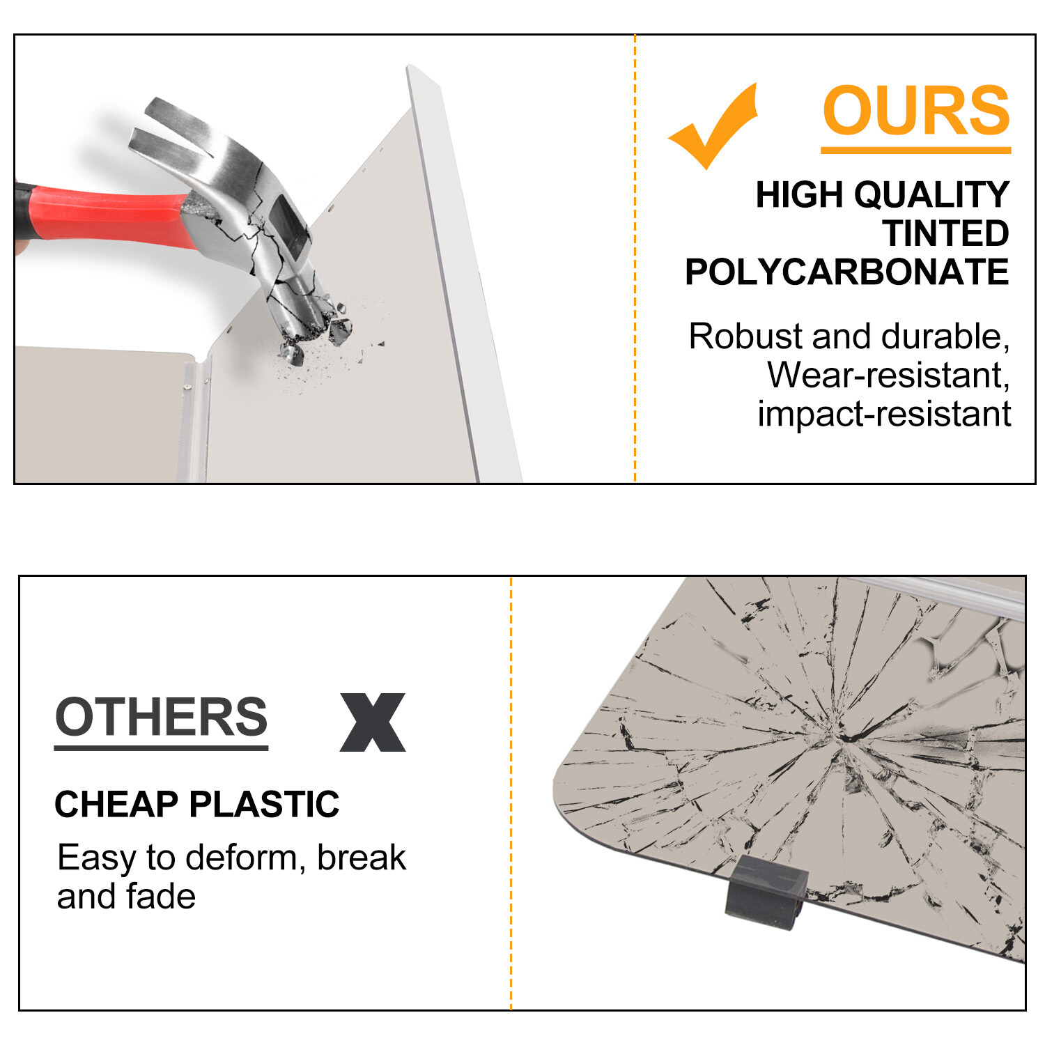 Folding Acrylic Smoke Tinted Windshield for 1982-2000.5 Club Car DS Golf Cart