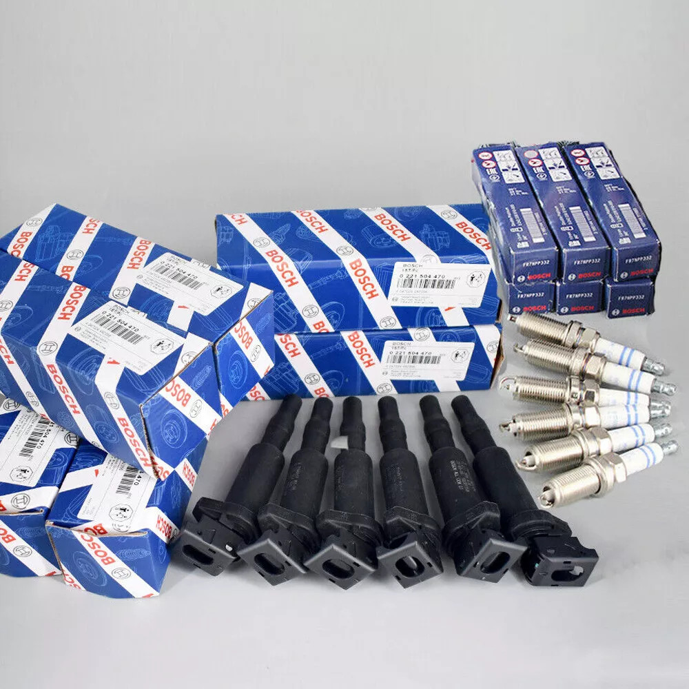 OEM 6x Bosch Ignition Coil &6 spark plug For BMW 325i 328i 525 528 530 535 X3 X5