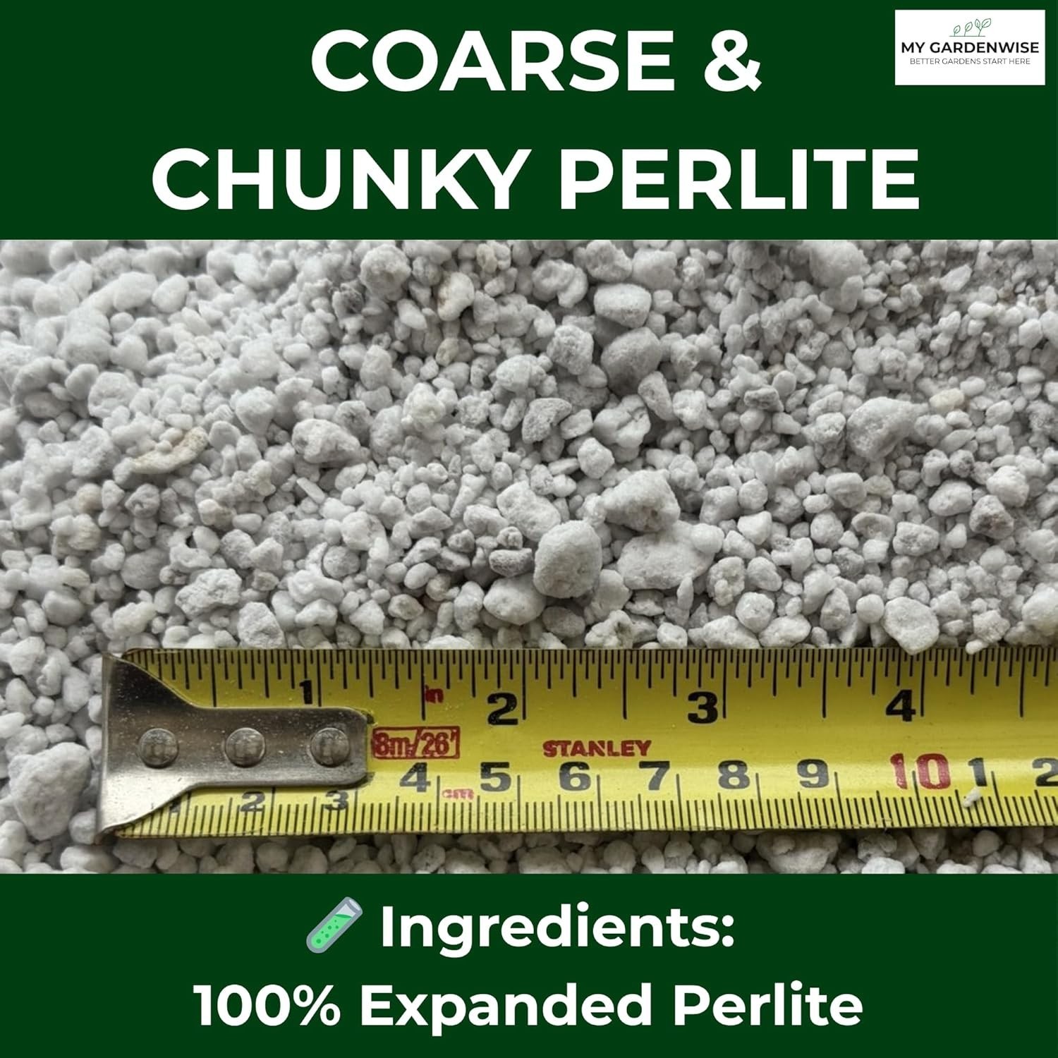 Coarse Horticultural Perlite|Chunky Organic Soil Amendment - Drainage & Aeration
