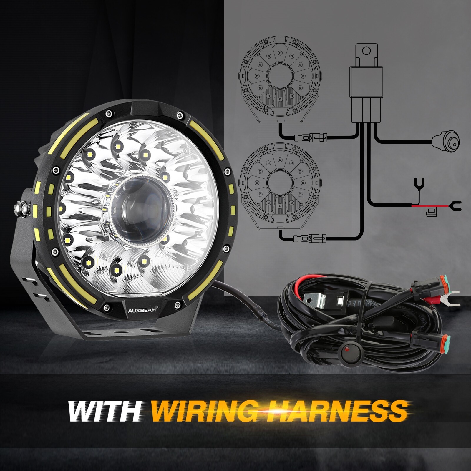 AUXBEAM 7 inch 360-PRO LED Work Light Bar Fog Lamp Pods Offroad Driving or Cover