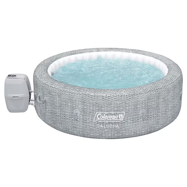Coleman Sicily AirJet Round Inflatable Hot Tub with EnergySense Cover Grey