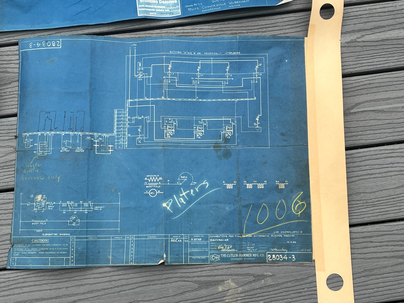 Lot 4 Vtg Industrial Dorr CO Blueprints Electrical Engineering Cutler Hammer