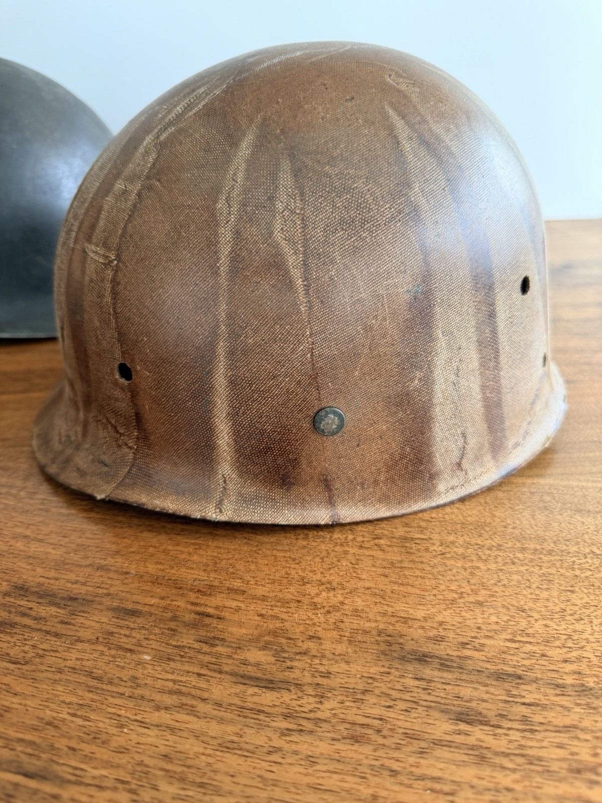 Vintage M1 Style Combat Helmet — WWII Style Spade Decal — Authenticity Uncertain