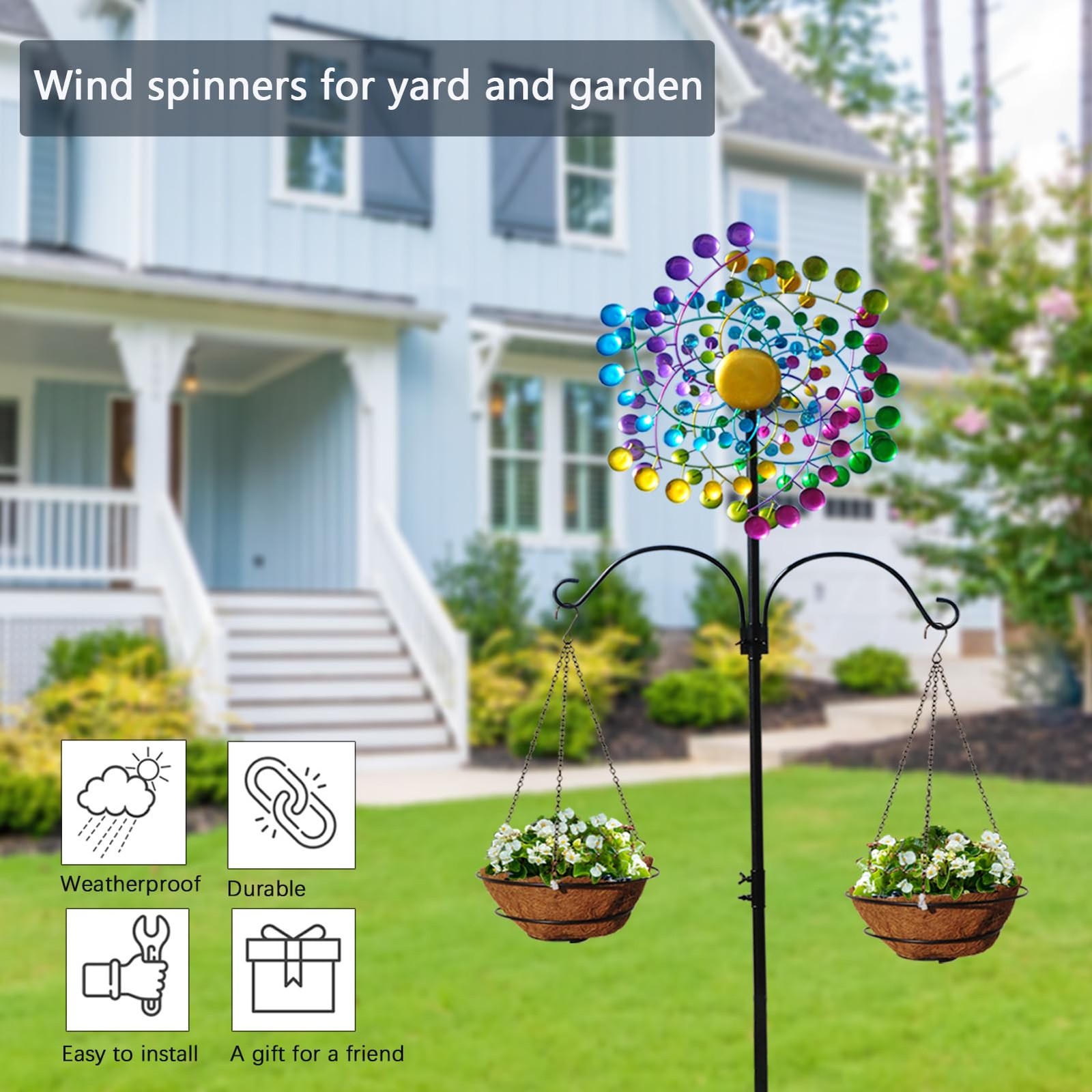 Wind Spinners Large Metal Outdoor Windmill Garden Spinner Yard Spinners Kinetic