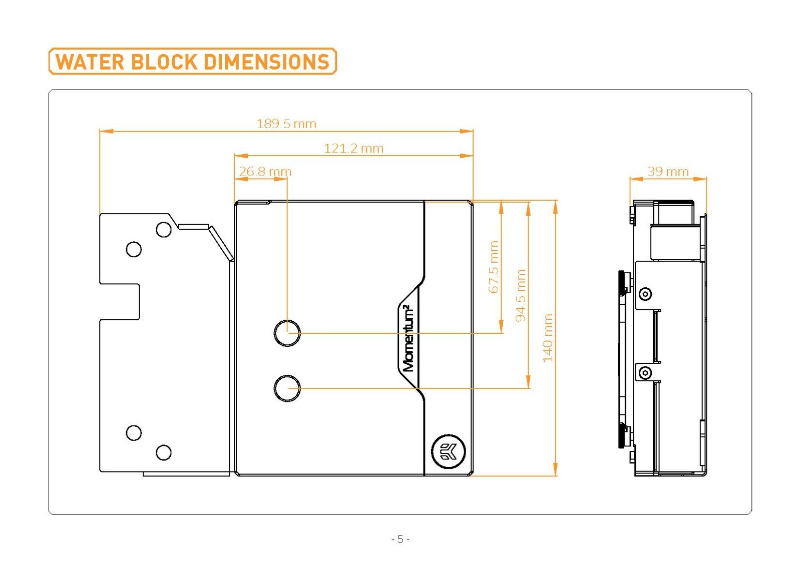 EK-Quantum Momentum2 Aorus Z790 Master X D-RGB CPU & MOSFET Water Block