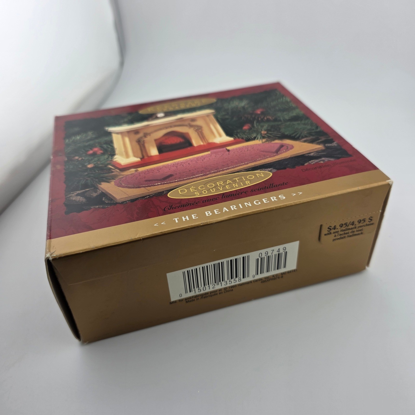 Hallmark Keepsake Bearingers Flickering Light Fireplace 2003 Ornament Tested