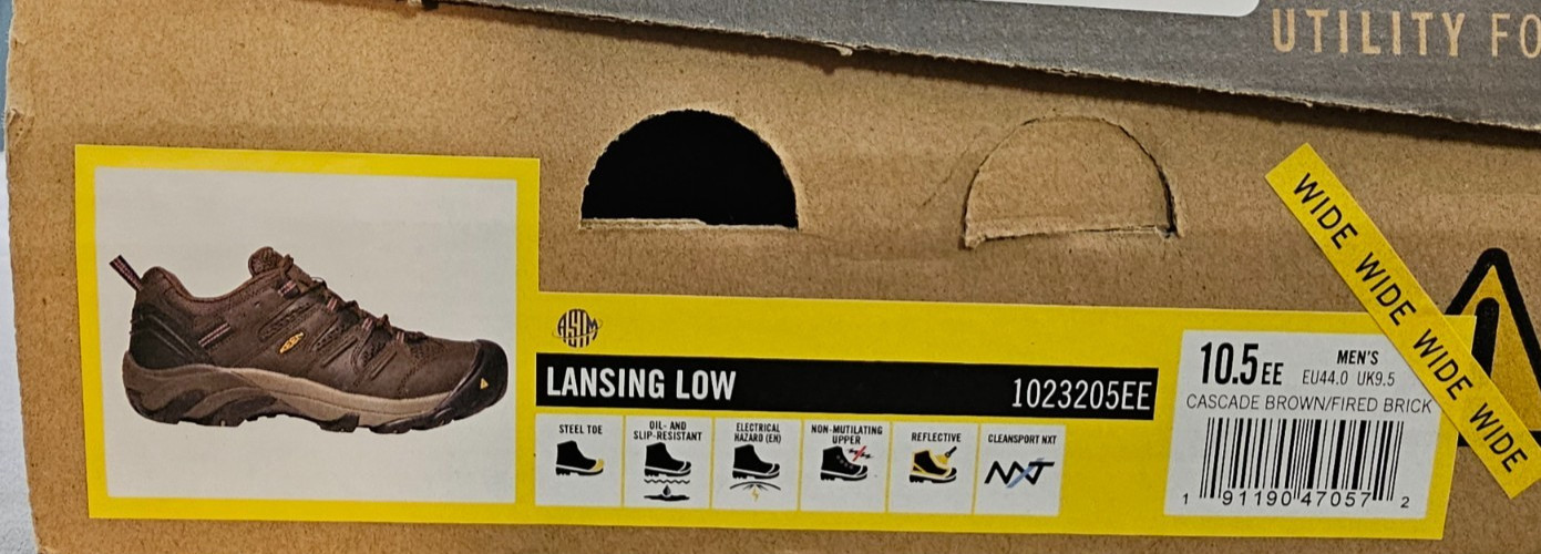 Keen® (Men's 10.5 WIDE) Utility Lansing™ Low (Steel Toe) EH SR Work Shoe - $140