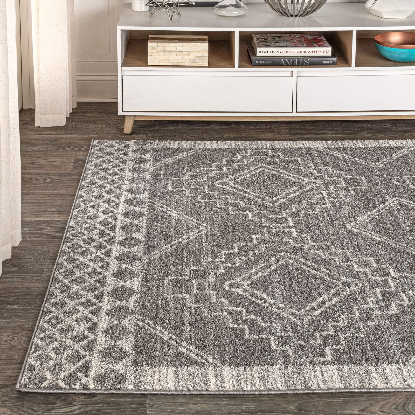 Moroccan Gray Large Area Rug 8x10 Decor For Living Room Boho Farmhouse Clearance