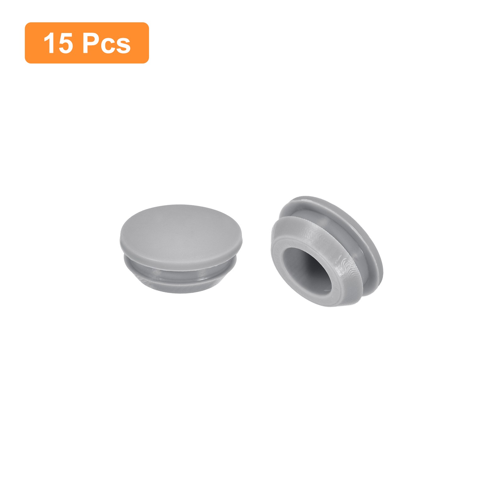 15Pcs Silicone Plugs Rubber Round Hole Plugs for 12-13mm Hole Grey