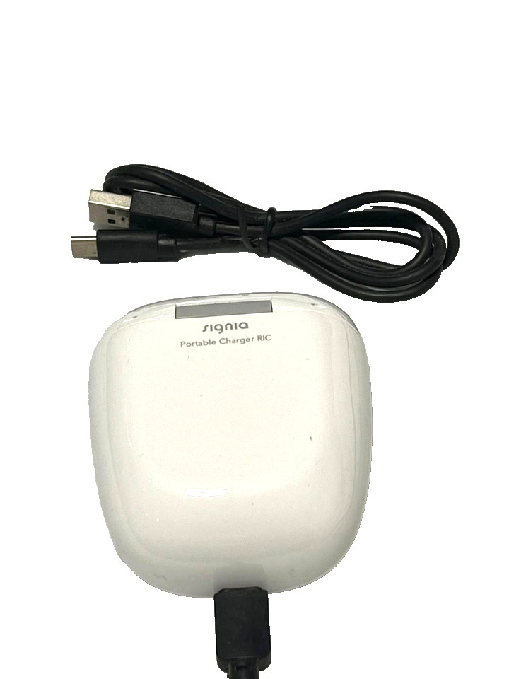GENUINE Signia Pure Portable Charger RIC with USB Charging Cable W/USB CABLE .