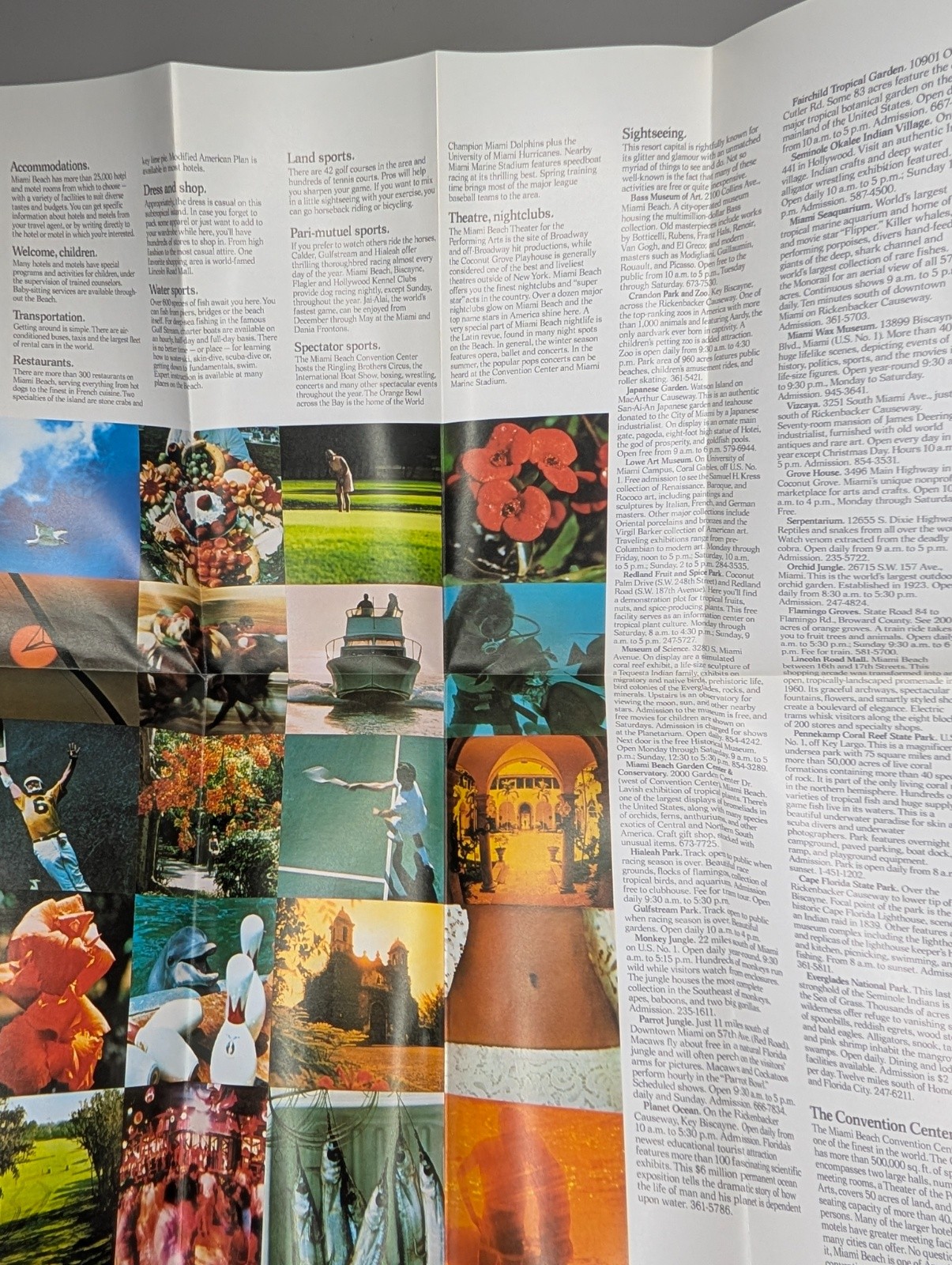 c1970s Miami Beach Florida Travel Brochure Guide Map Tourist Parks Map Vtg 4O