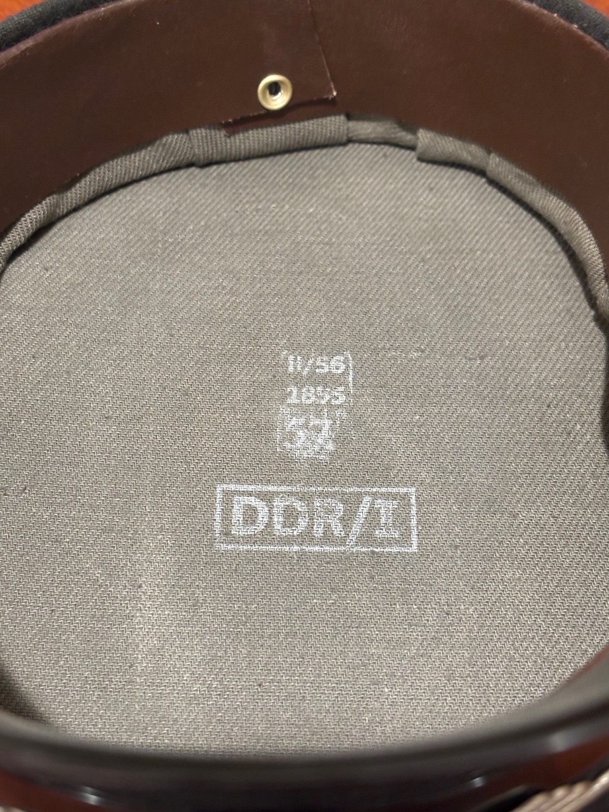 EAST GERMAN LUFTWAFFE Q2 1956 AIR FORCE DDR NCO VISOR HAT CAP SUPER RARE!