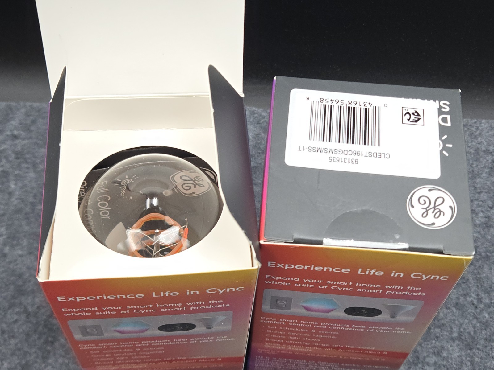 2 Pack GE Cync ST19 Full Color Direct Connect LED Smart Bulb WiFi Alexa Google