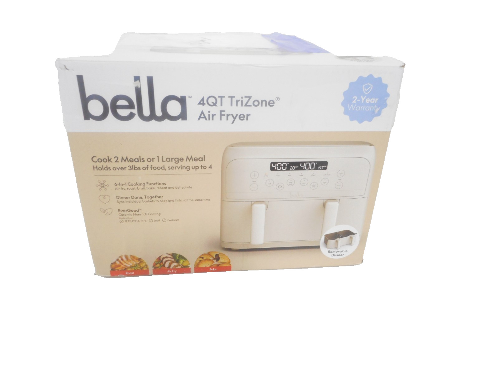 bella 4qt TriZone Air Fryer Oatmilk