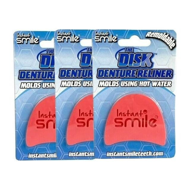 Instant Smile - The Disk Denture Reliner - Forms Using Hot Water - 3 Pack
