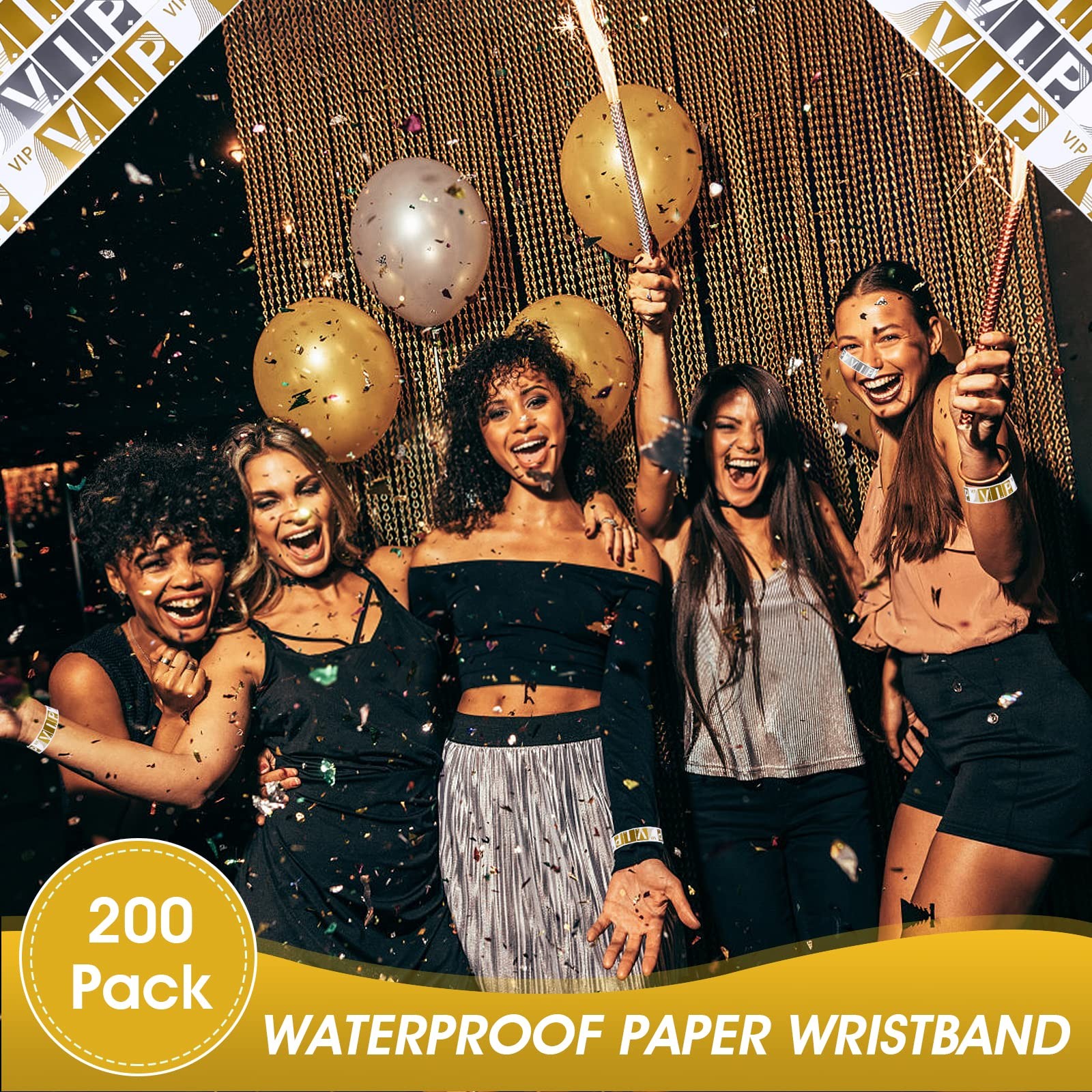 200 Pcs VIP Wristbands Waterproof Paper Bracelets for Events Party