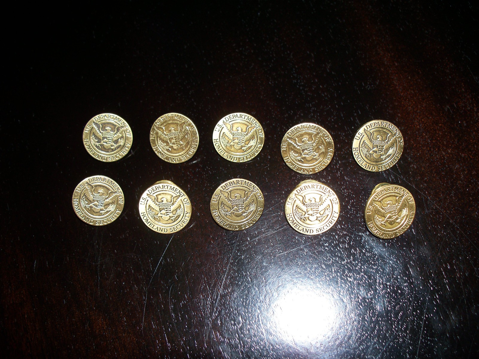 U.S.  Department of Homeland Security SIGNED TOM RIDGE LAPEL PINS (LOT OF TEN)