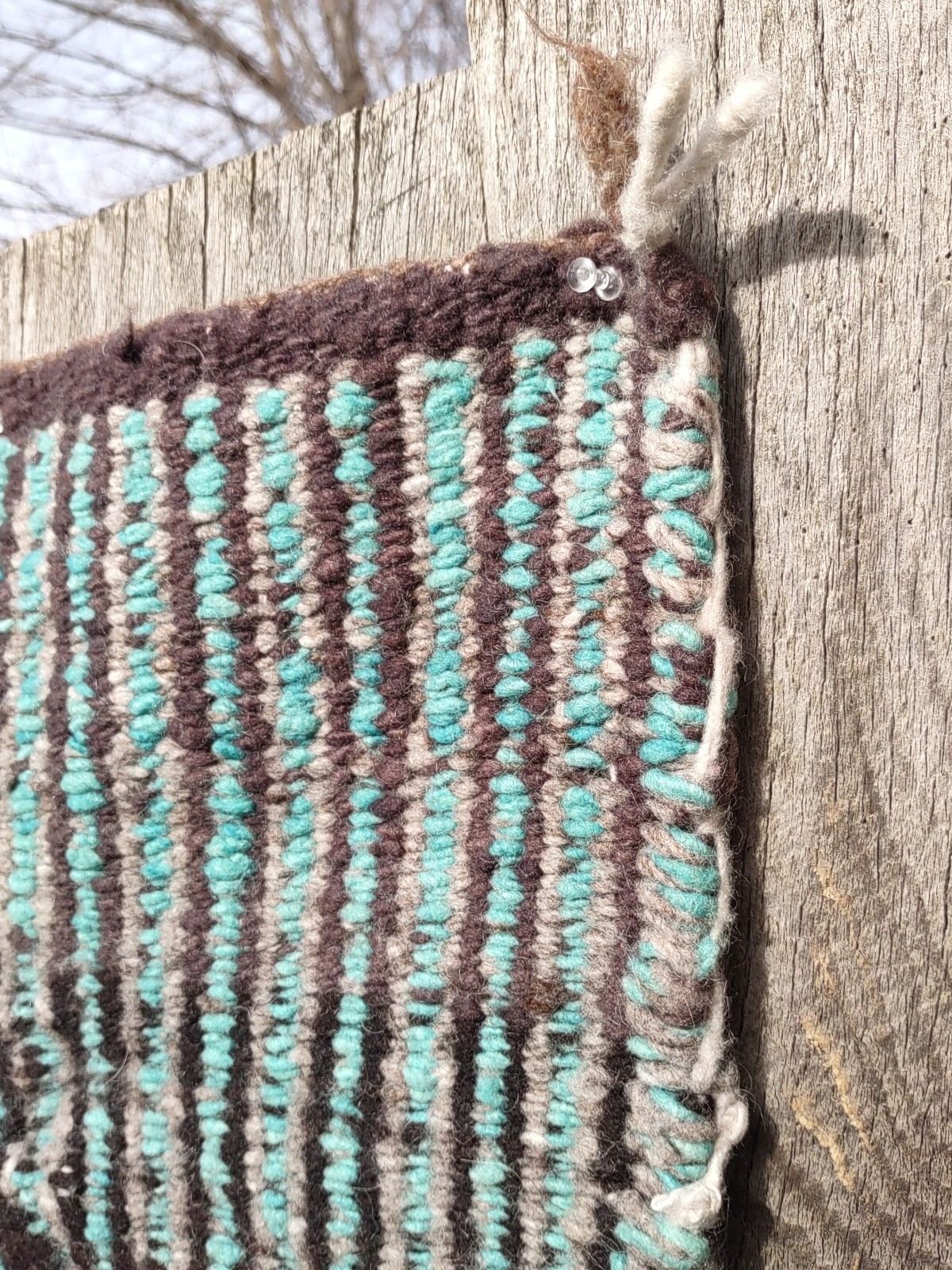 Navajo Rug Antique Native American Indian Twill Weaving Textile 1910 62 x 30