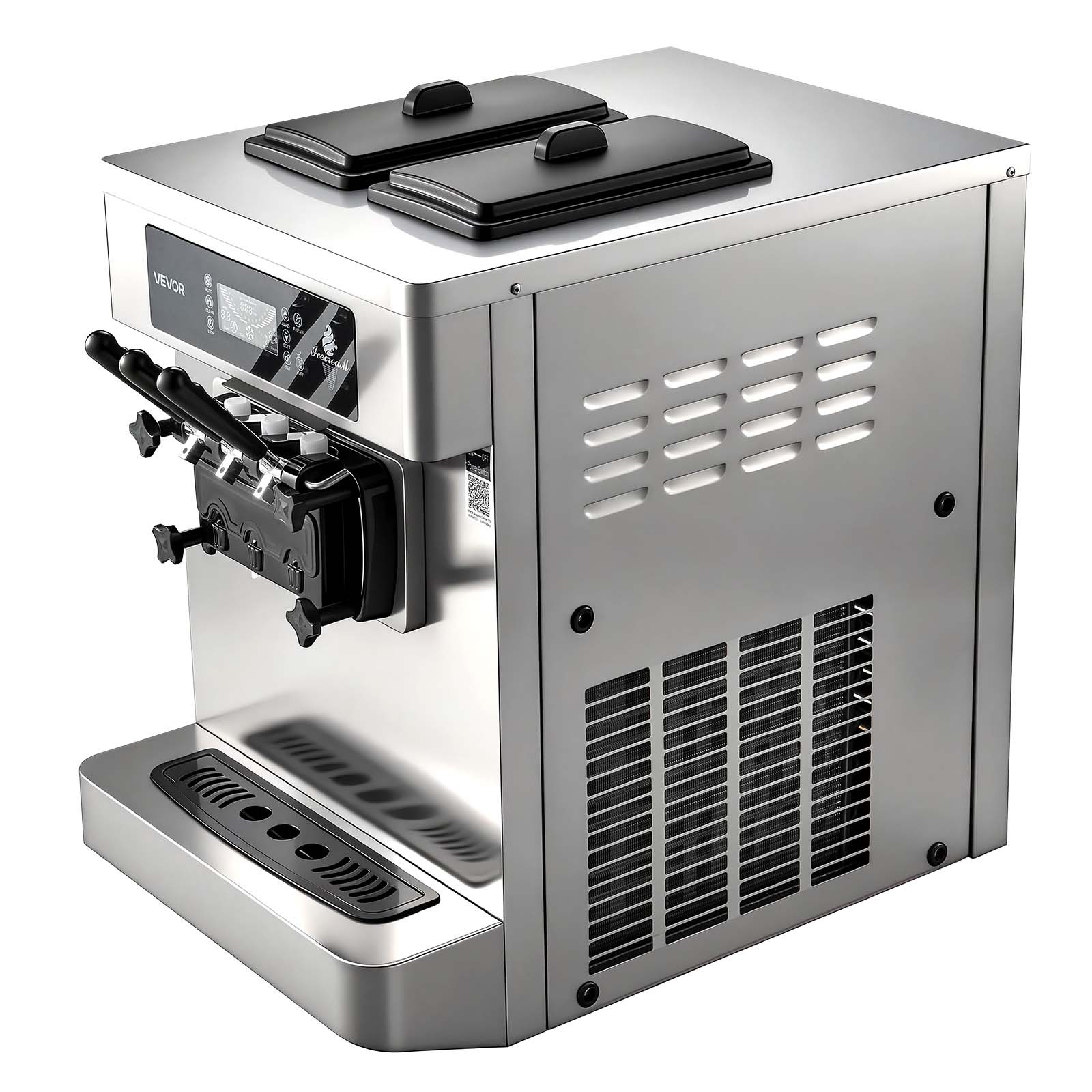 VEVOR Commercial Ice Cream Machine 2200W 3-Flavor Soft Serve Ice Cream Maker