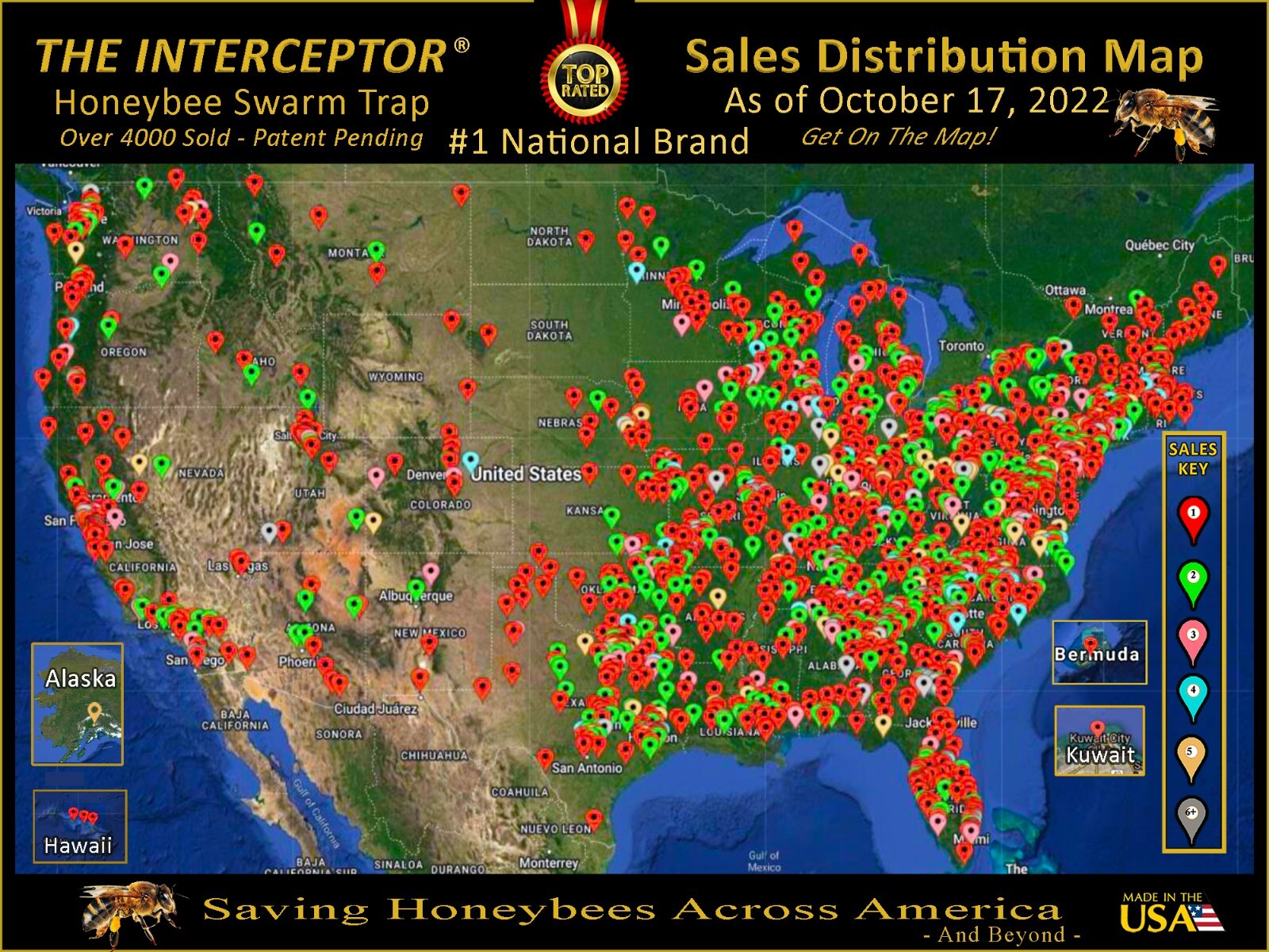 Honeybee Swarm Trap- LOT OF 5- THE INTERCEPTOR PRO - Bait Hives - Bee Equipment