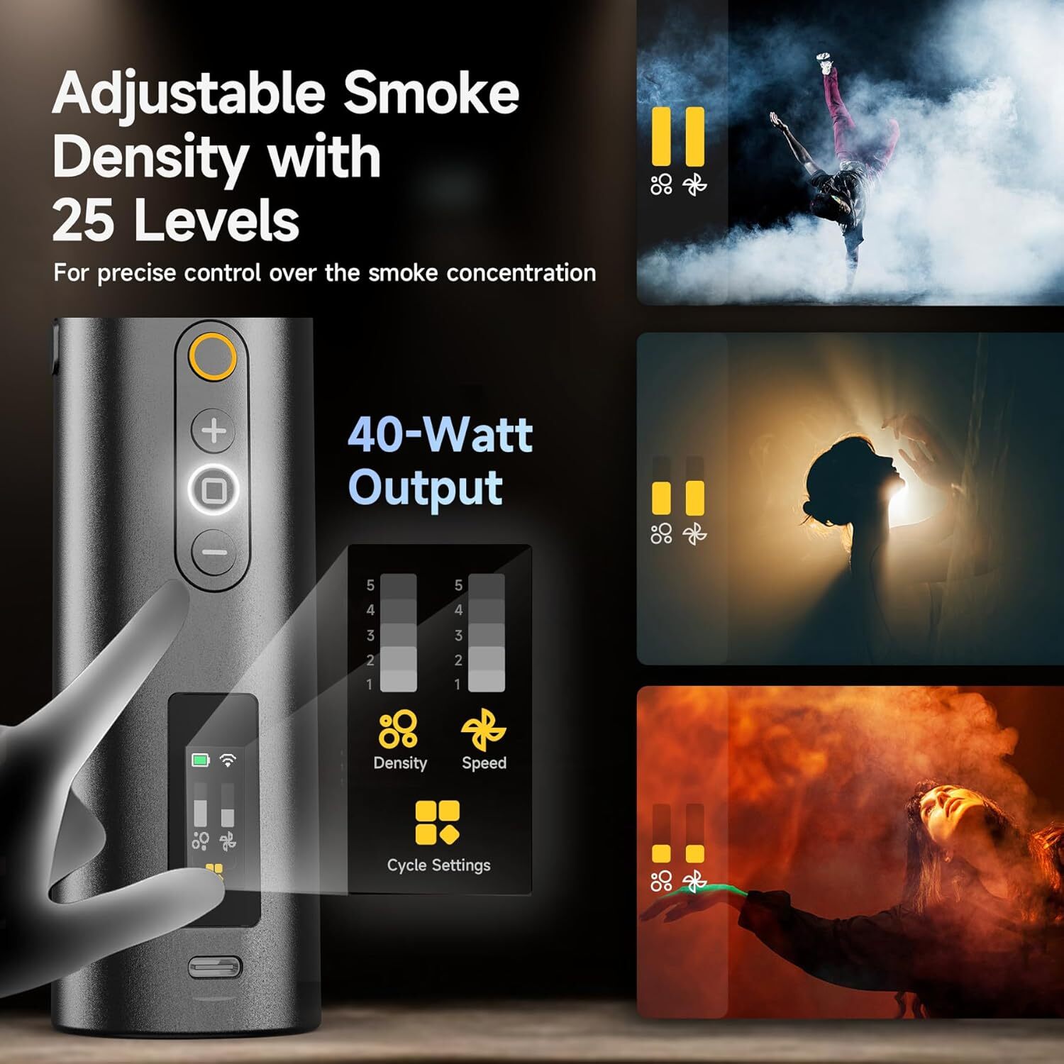 COLBOR CF5 40W Fog Smoke Machine 60° Foldable W/ Remote Control for Photography