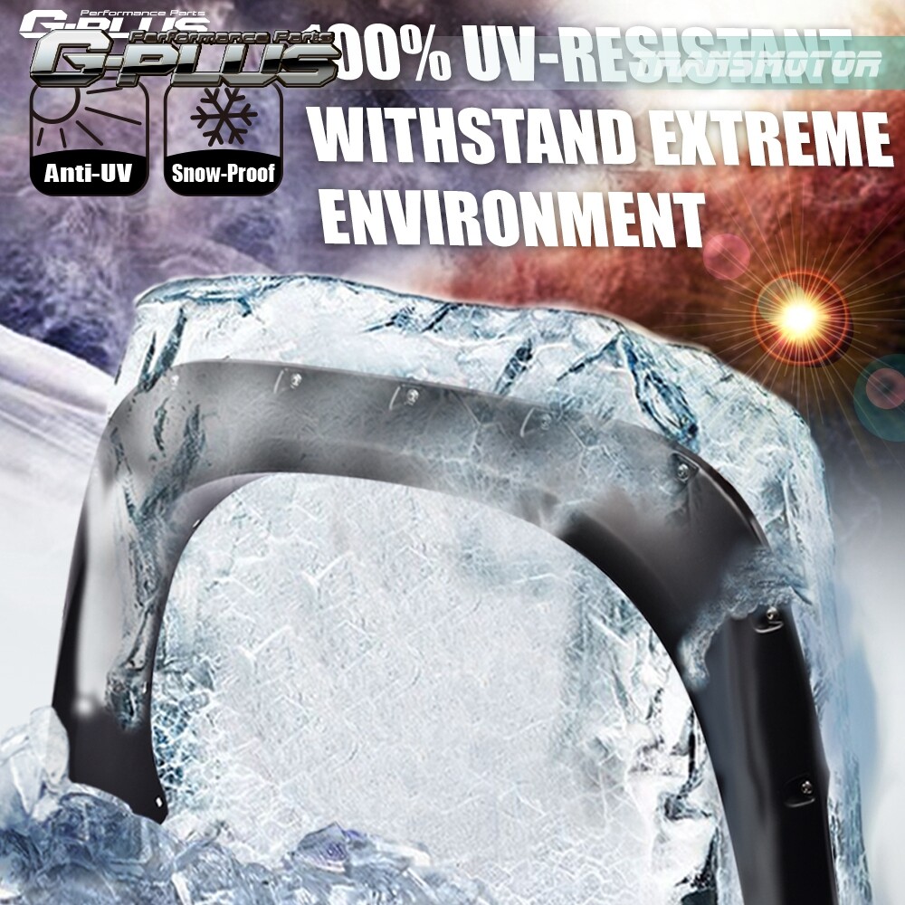 Fender Flares Front&Rear Fit For 2004-2015 Nissan Titan Pocket Style Black 4Pcs