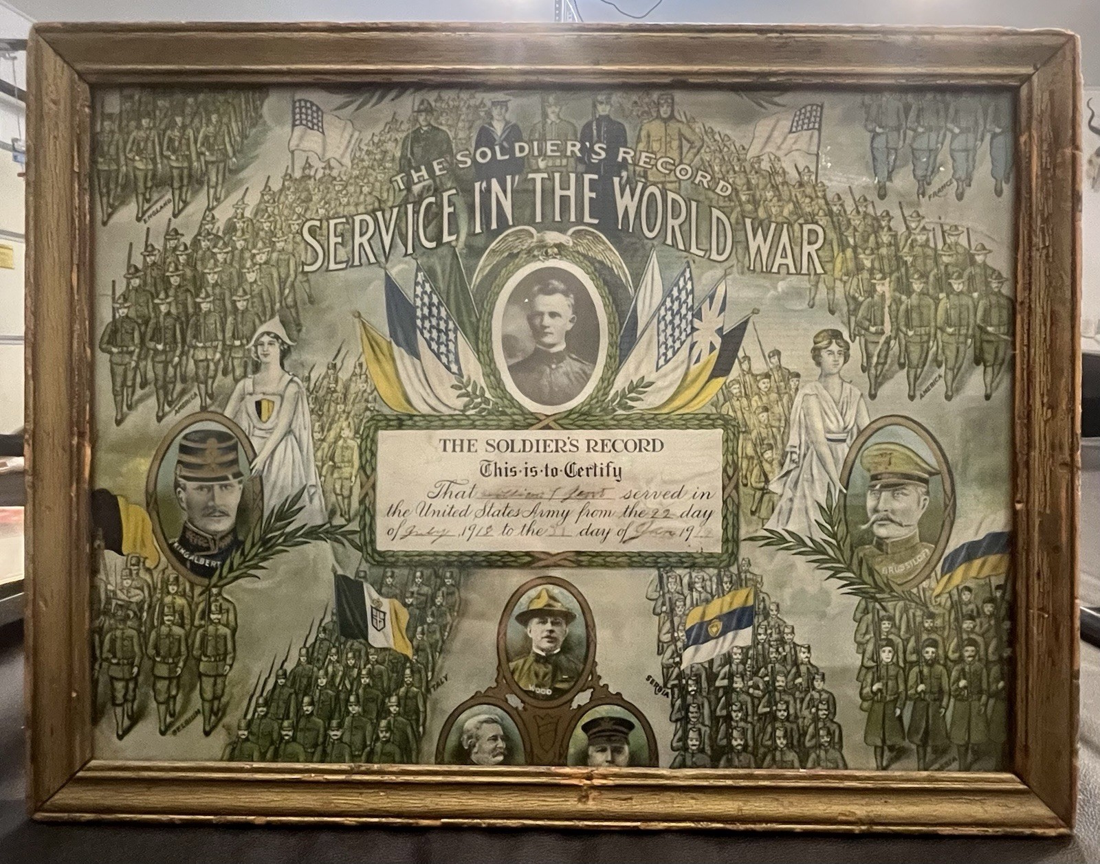 1918 World War 1 US Military Service Record Of William T Gant