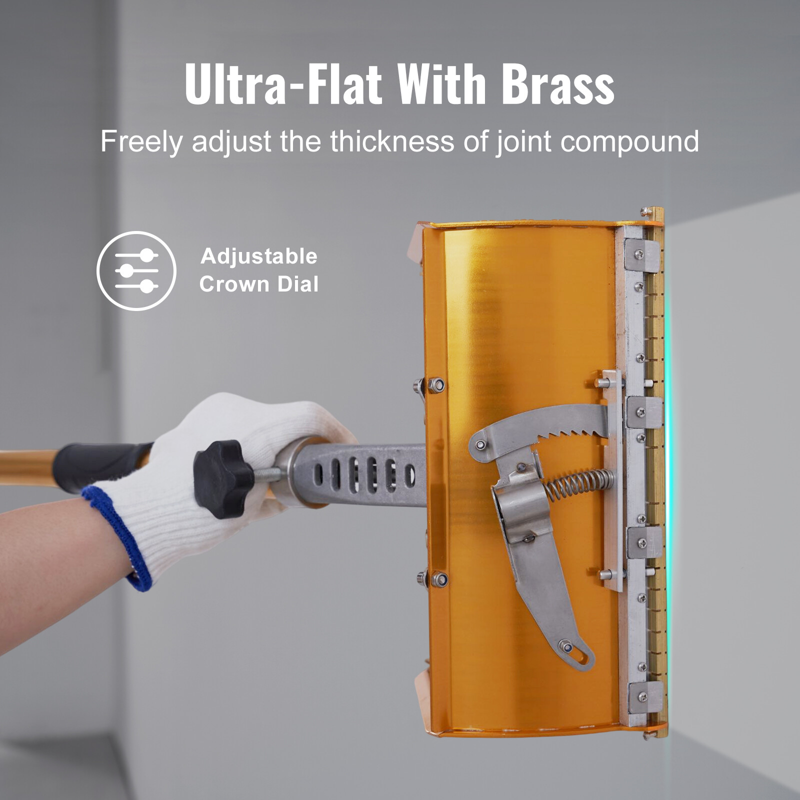 VEVOR Drywall Flat Box Finishing Mud Box 10'' Wall Compound Putty 2 Bonus Blades