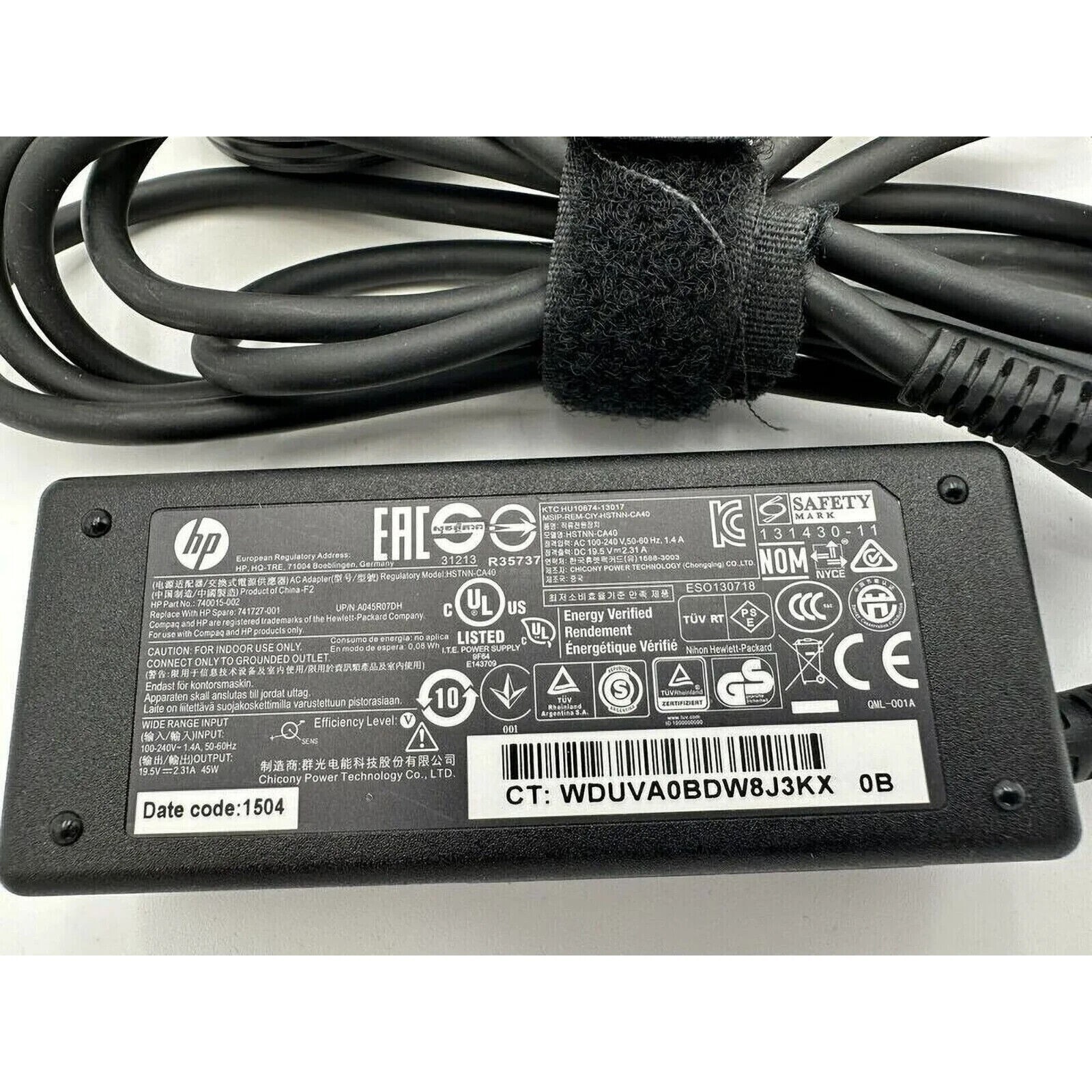 Genuine 45W HP Laptop Charger AC Power Adapter 740015-002 741727-001 19.5V 2.31A